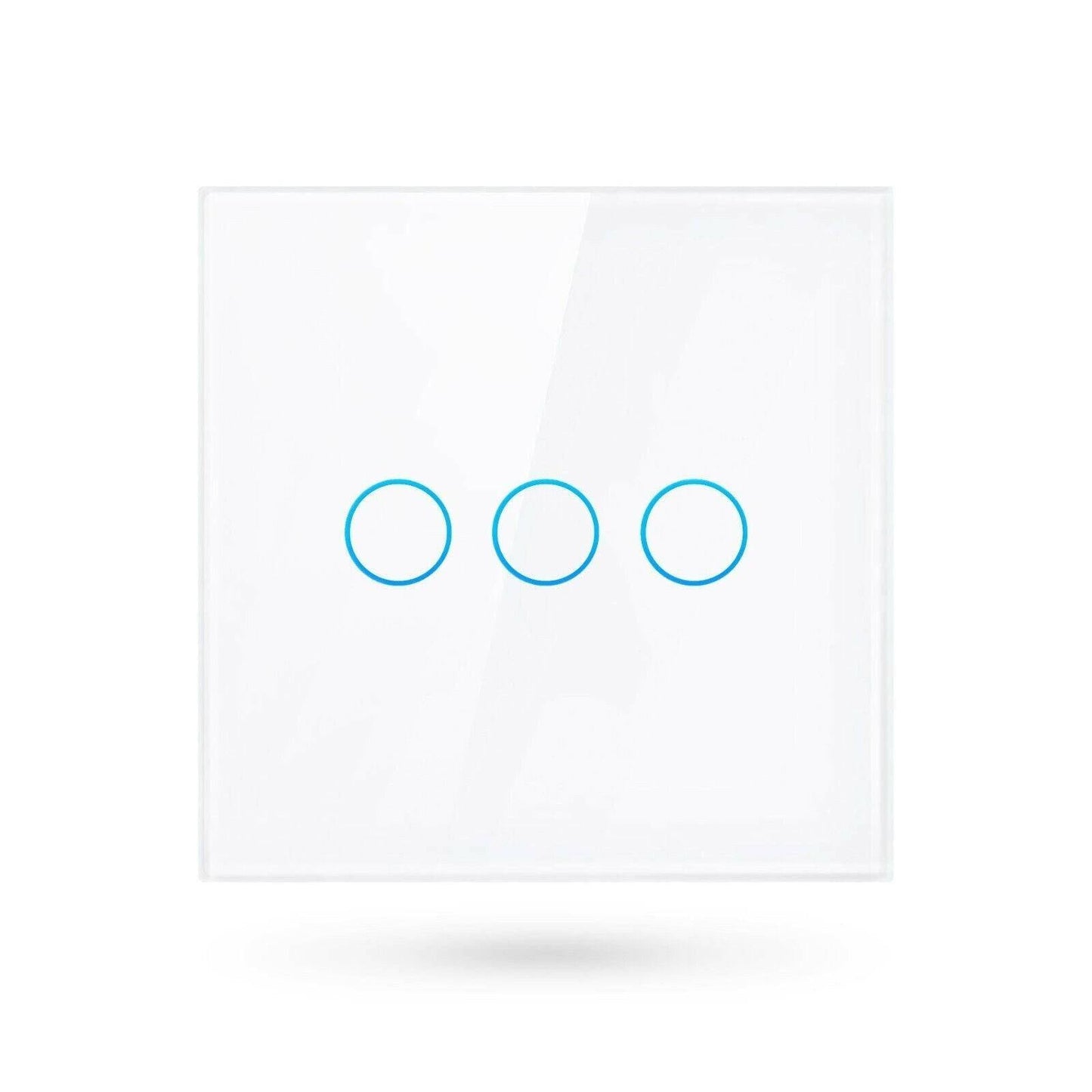 Modern Glass Smart Light Switch by iHelios Living Reinvented -White 3Gang